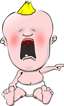 Crying Cartoon Baby Illustration