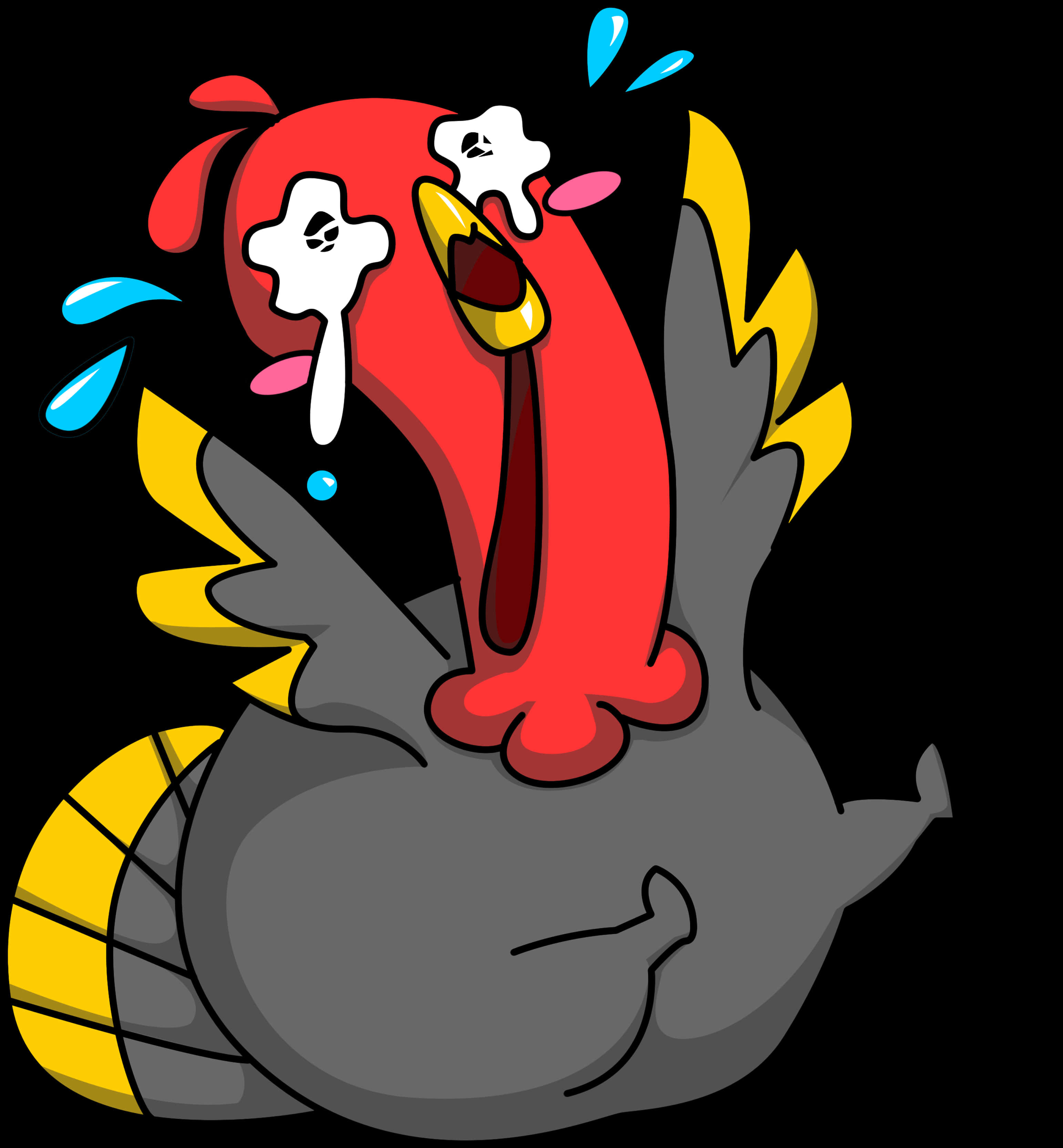 Crying Cartoon Turkey Illustration