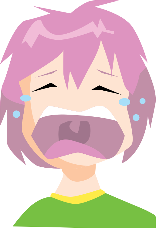 Crying Purple Haired Character