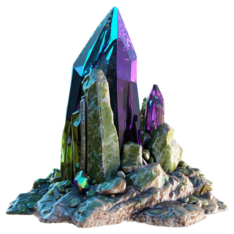 Crystal Embedded Rock Png Pss52