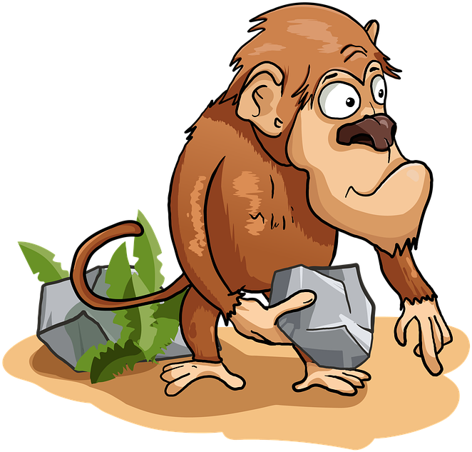 Curious Chimpanzee Cartoon Illustration