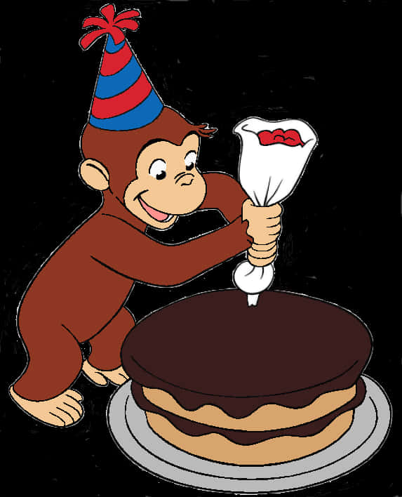 Curious George Decorating Cake