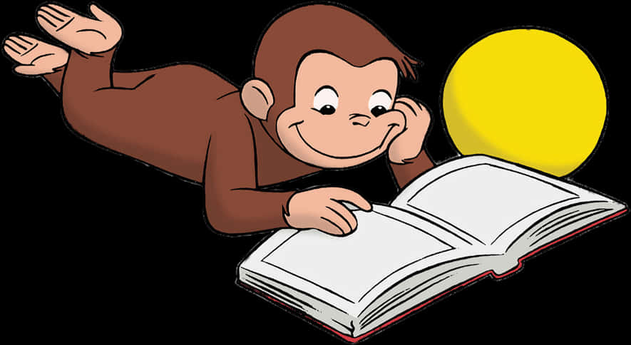 Curious George Reading Under Moonlight