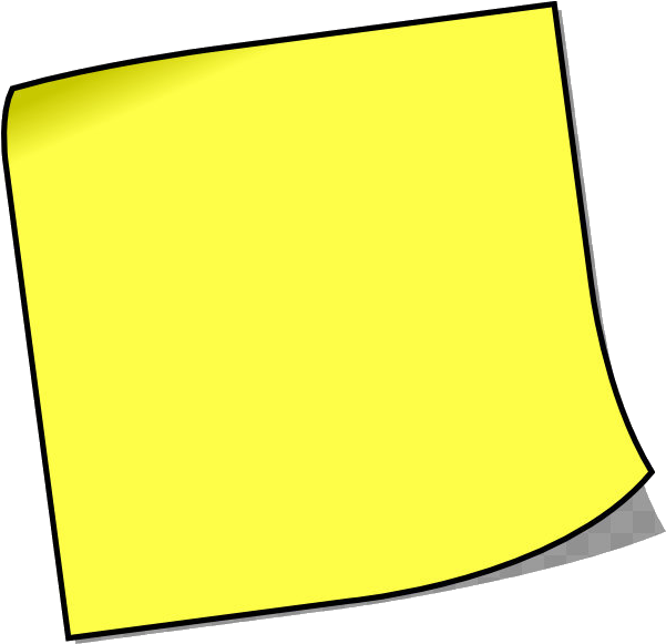 Curled Yellow Sticky Note