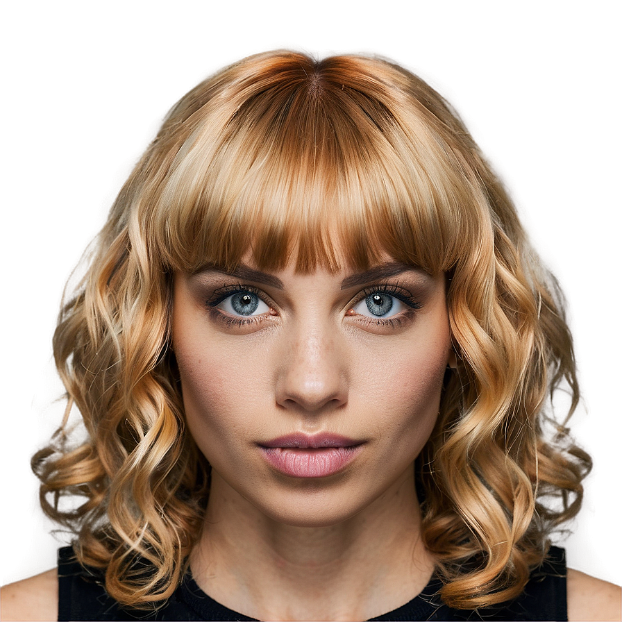 Curly Blonde Bangs Png Aci68