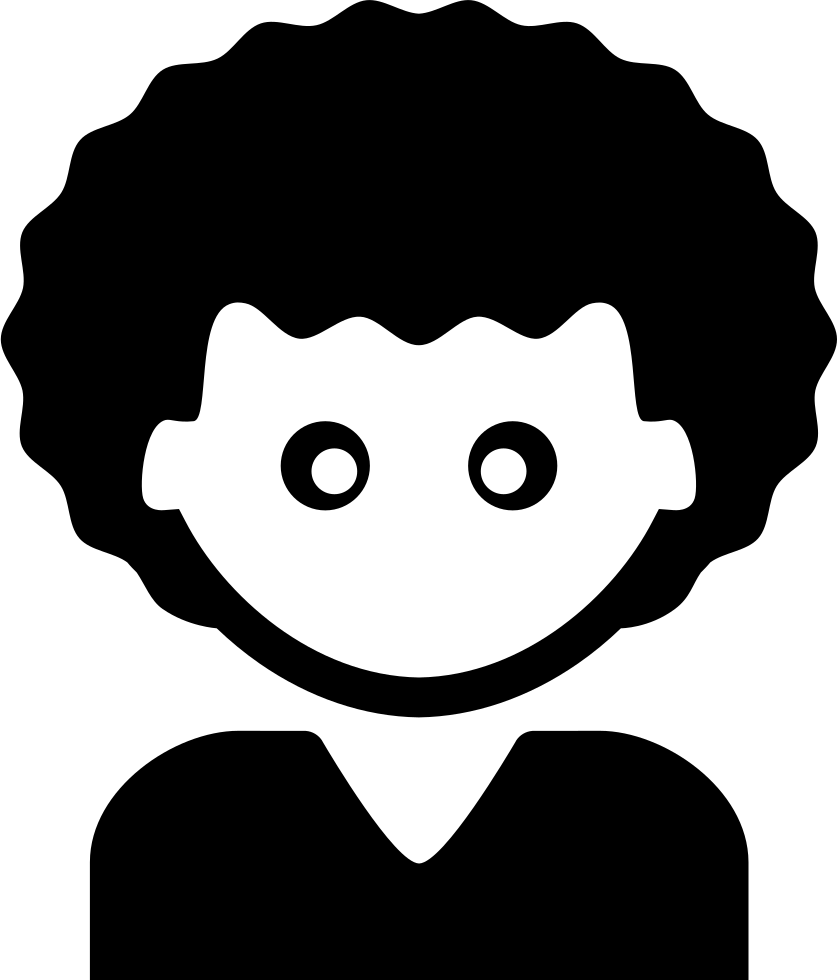 Curly Haired Cartoon Character Icon