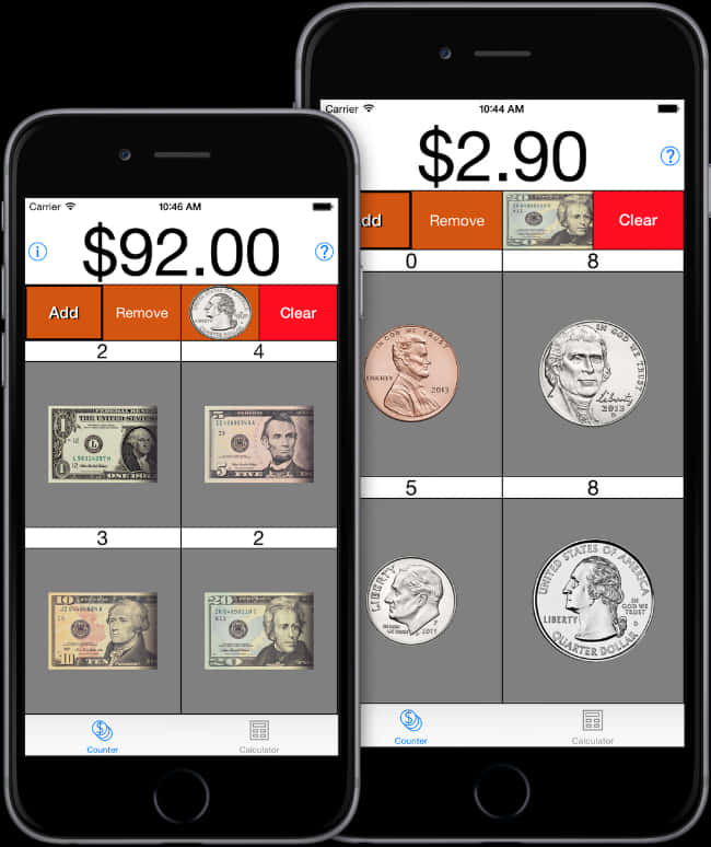 Currency Counting Mobile App Screenshots