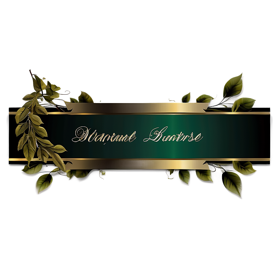 Curved Banner With Leaves Png Rgg