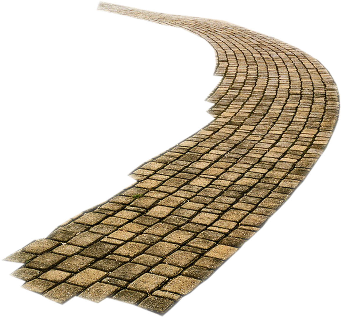 Curved Cobblestone Pathway