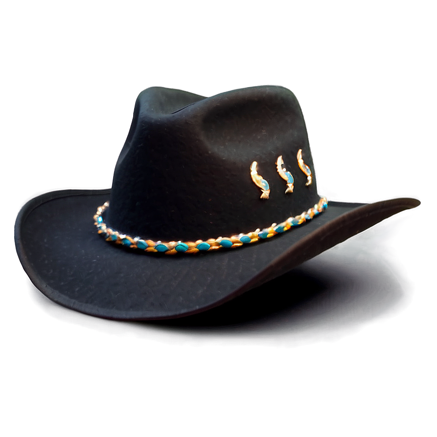 Custom Black Cowboy Hat Png 06212024