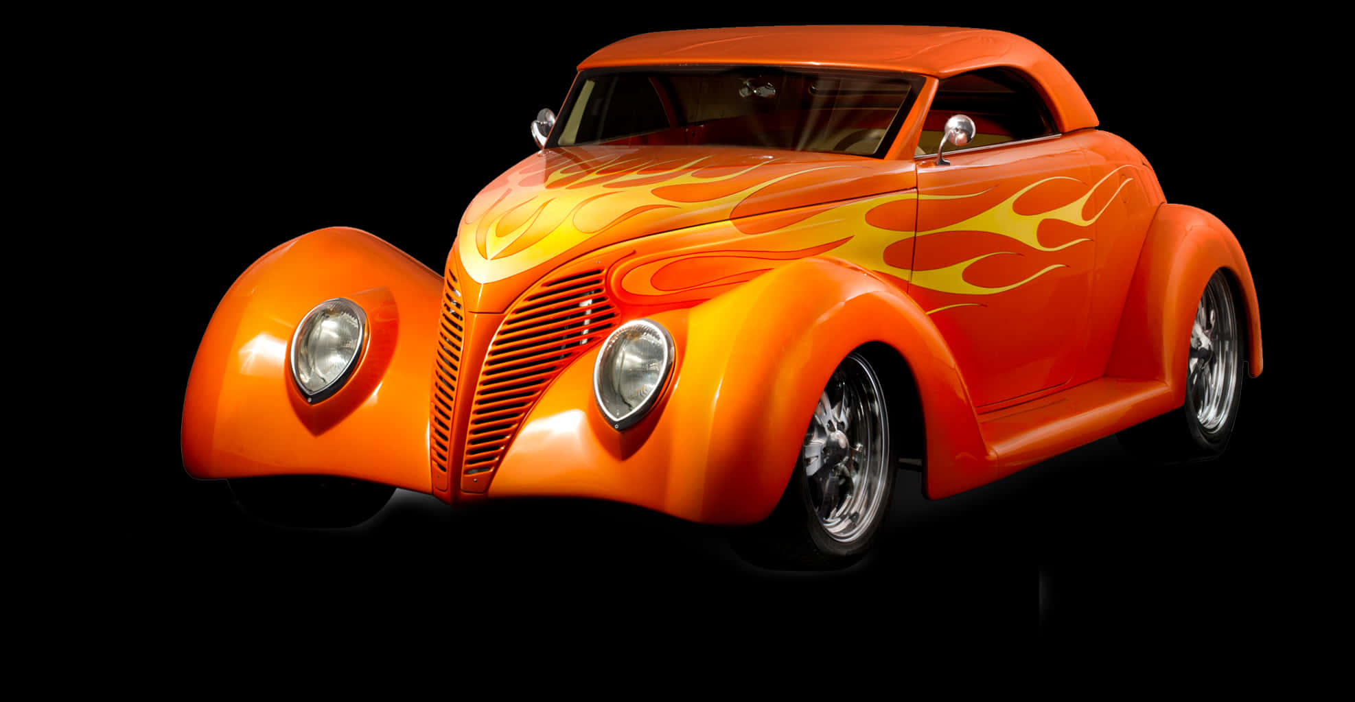 Custom Flame Paint Hot Rod Car