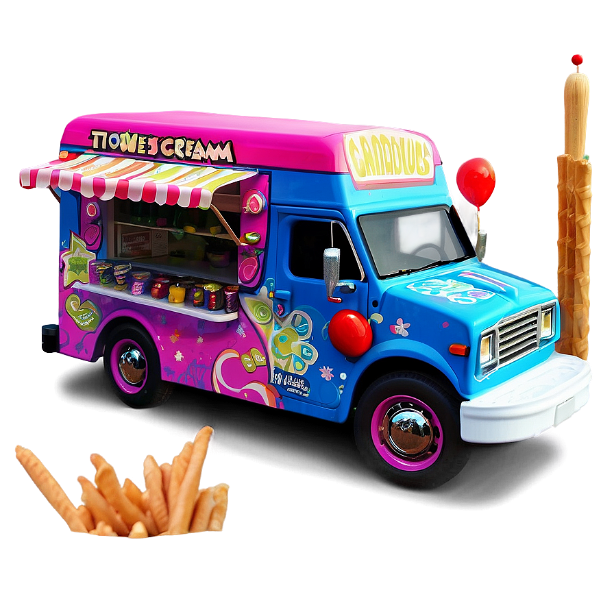 Custom Painted Ice Cream Truck Png 06122024