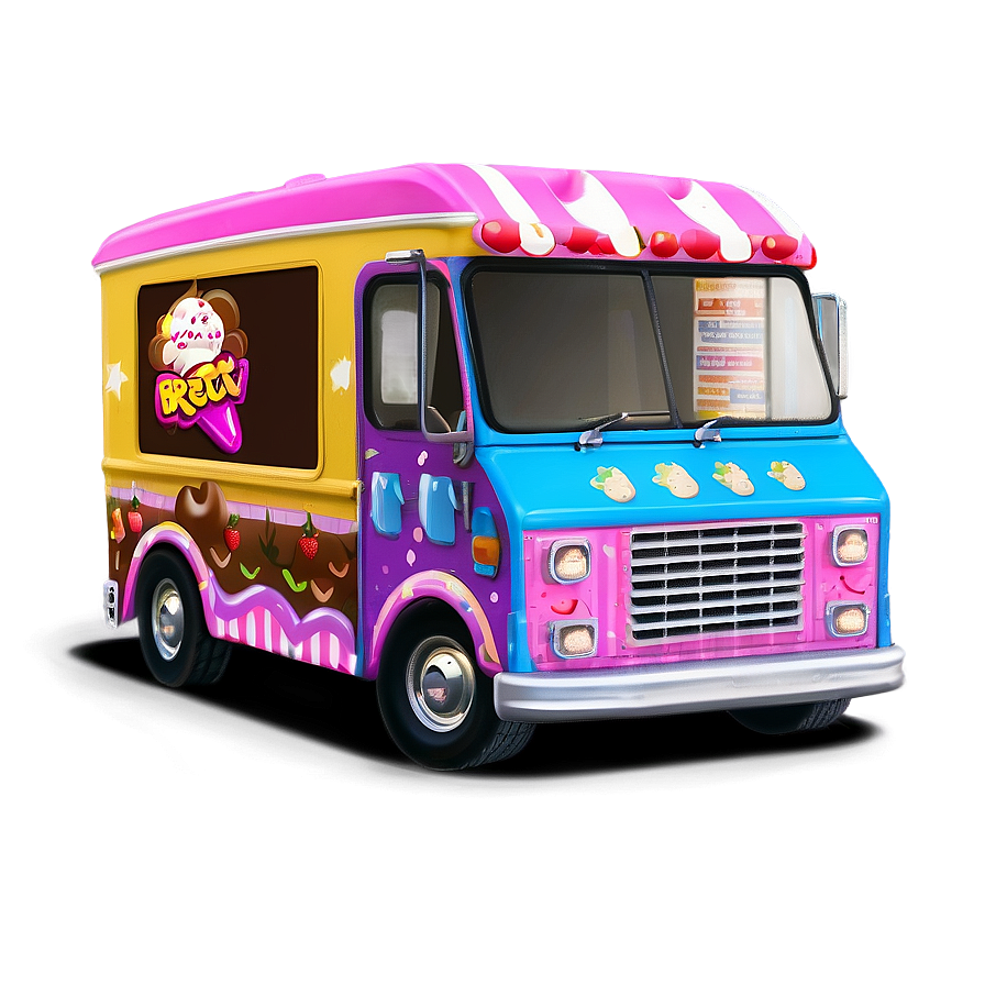 Custom Painted Ice Cream Truck Png Rxu