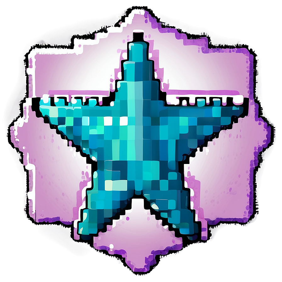 Custom Pixel Star Badge Png 63