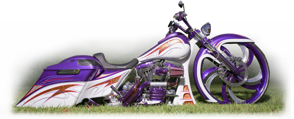 Custom Purple Motorcycle Showpiece