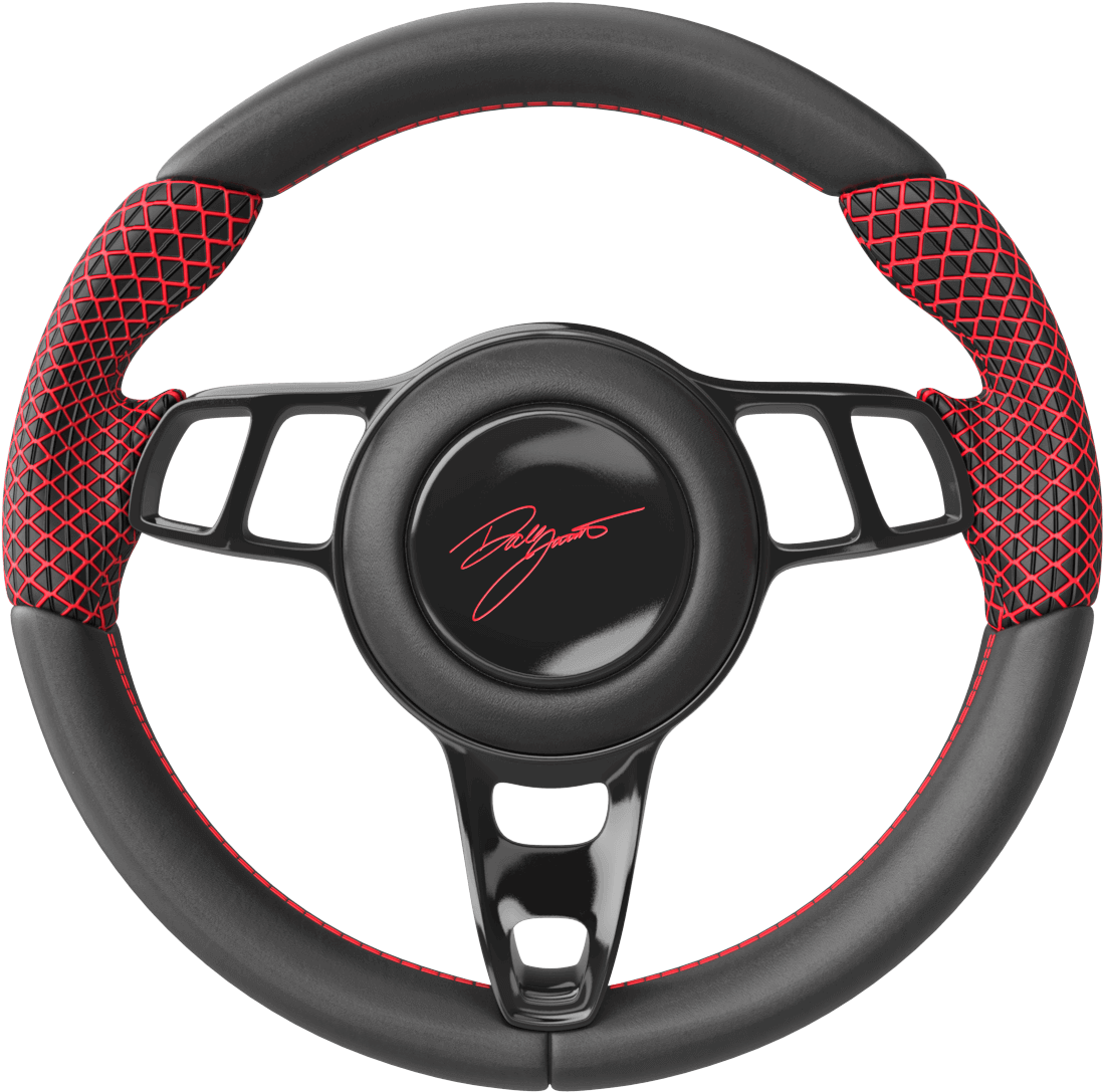 Custom Red Accented Steering Wheel