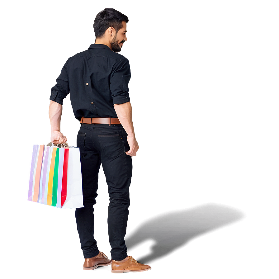 Customer With Shopping Bag Png 06202024