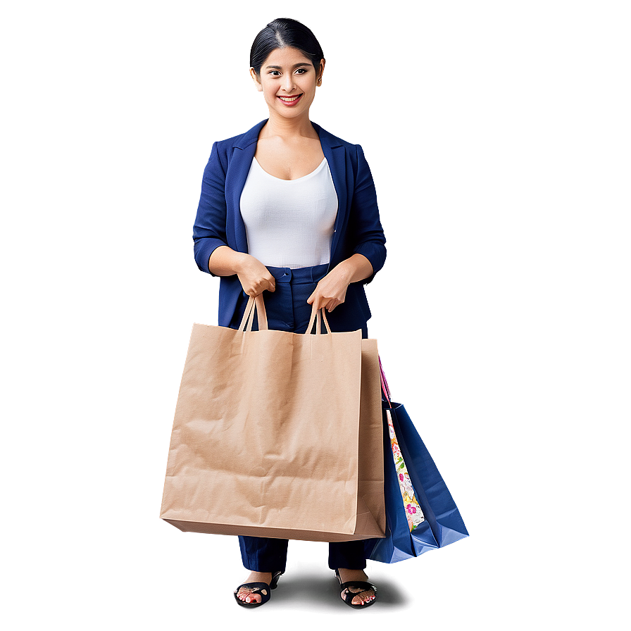 Customer With Shopping Bag Png 86