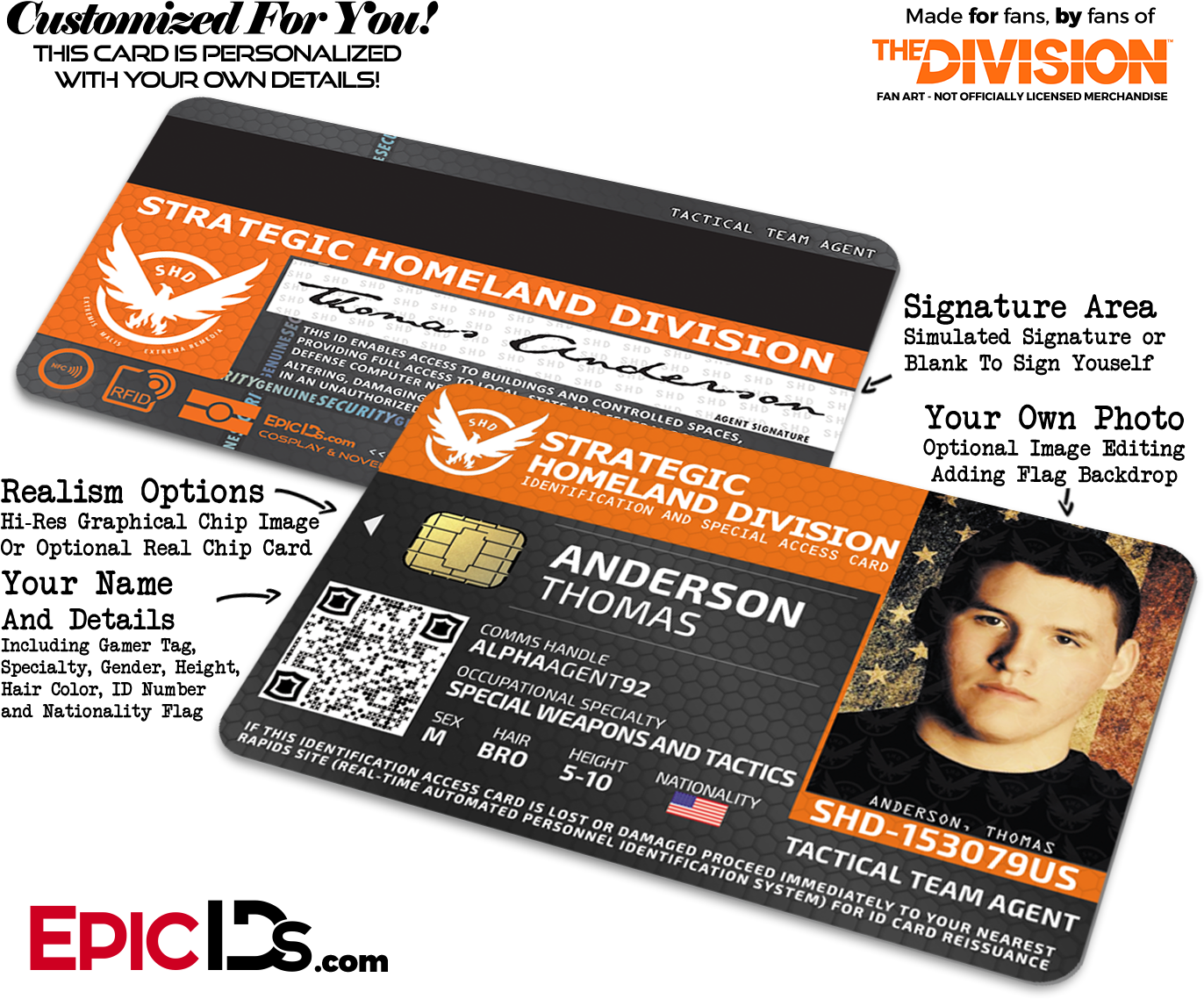 Customized Strategic Homeland Division I D Cards