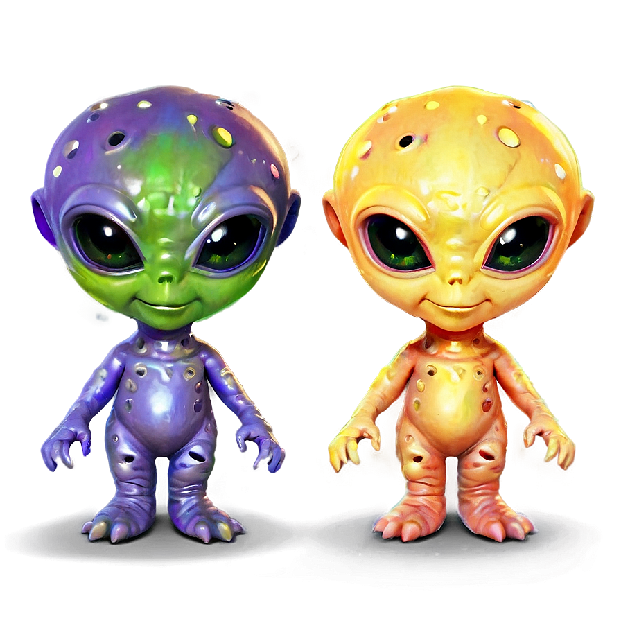 Cute Alien Duo Png Qco