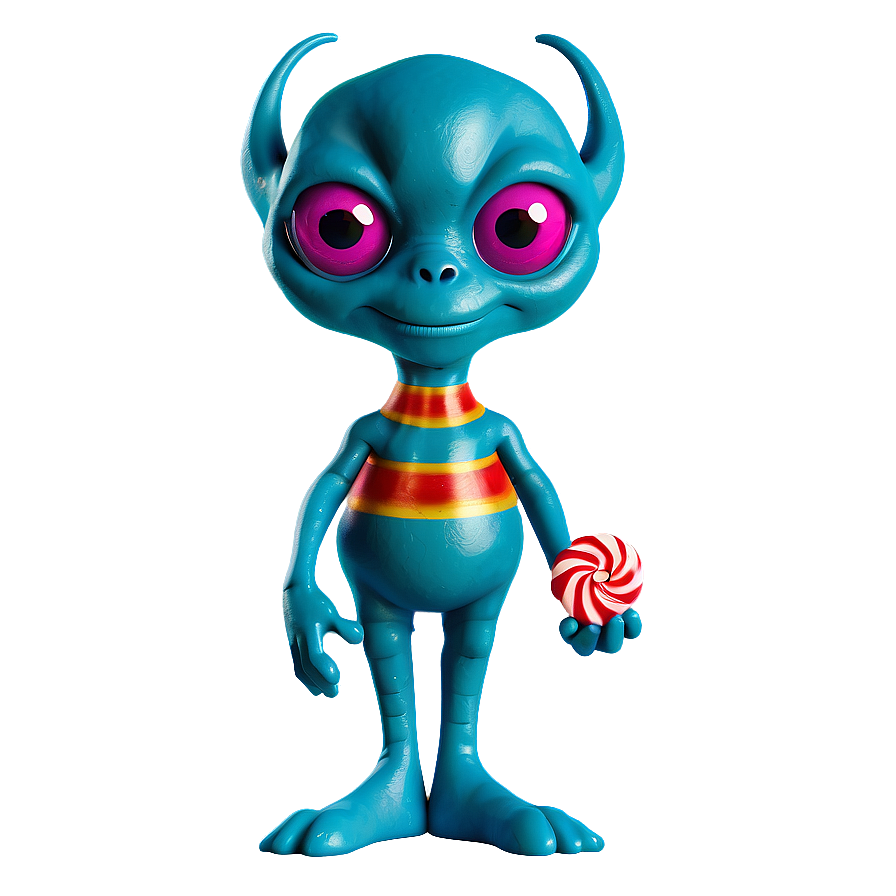 Cute Alien With Candy Png Tlf40