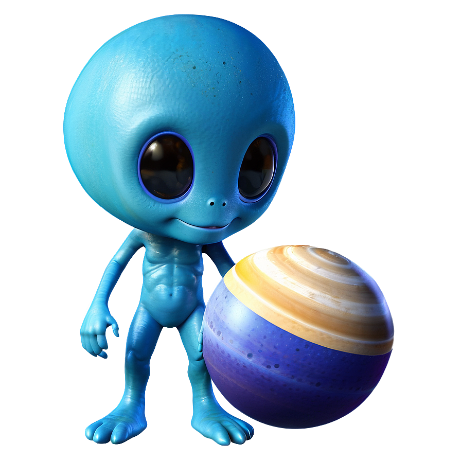 Cute Alien With Planets Png 06292024