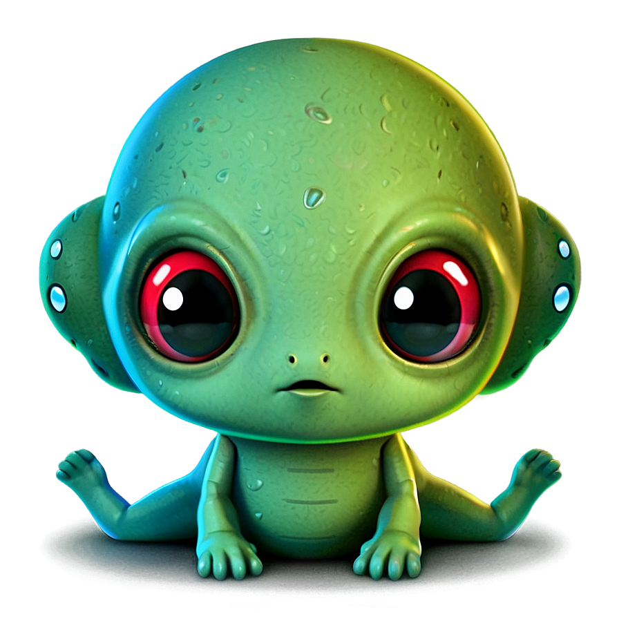 Cute Alien With Planets Png 22