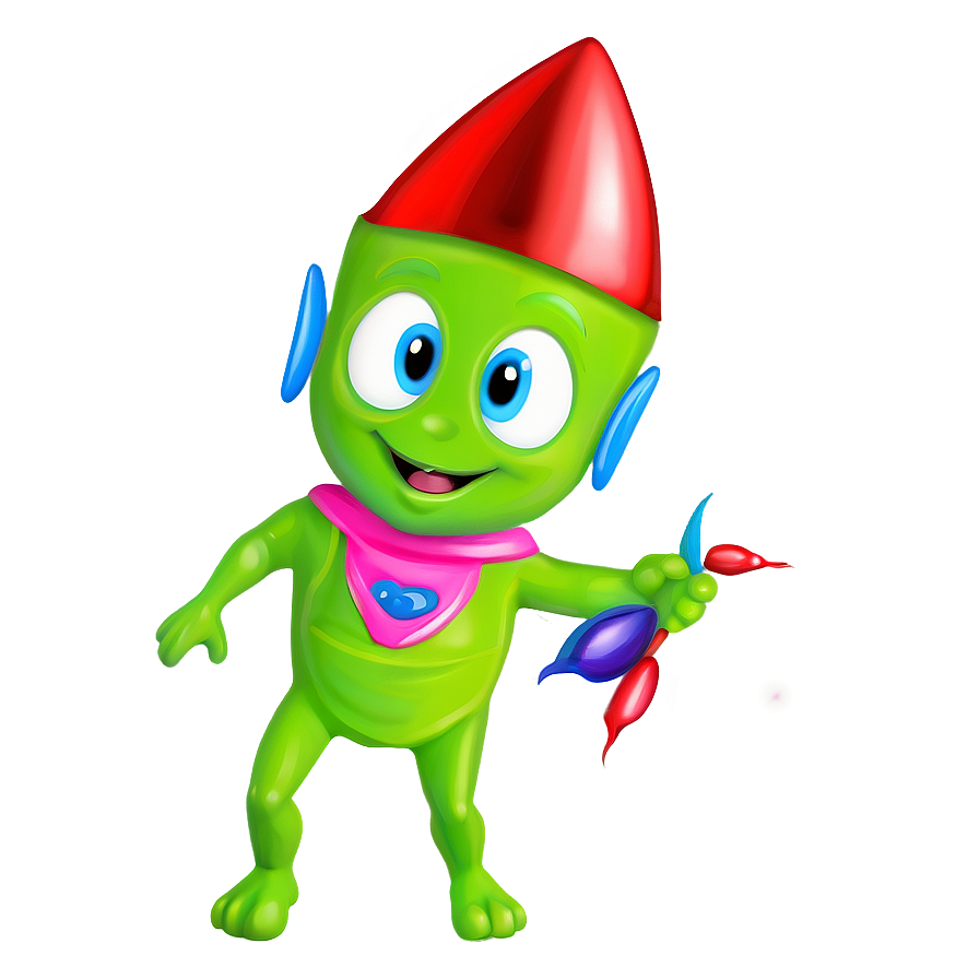 Cute Alien With Rocket Png 06292024