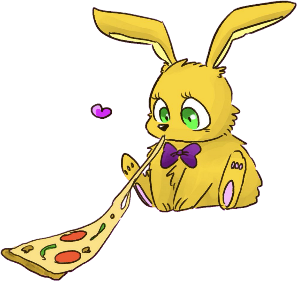 Cute_ Animated_ Rabbit_ Eating_ Pizza