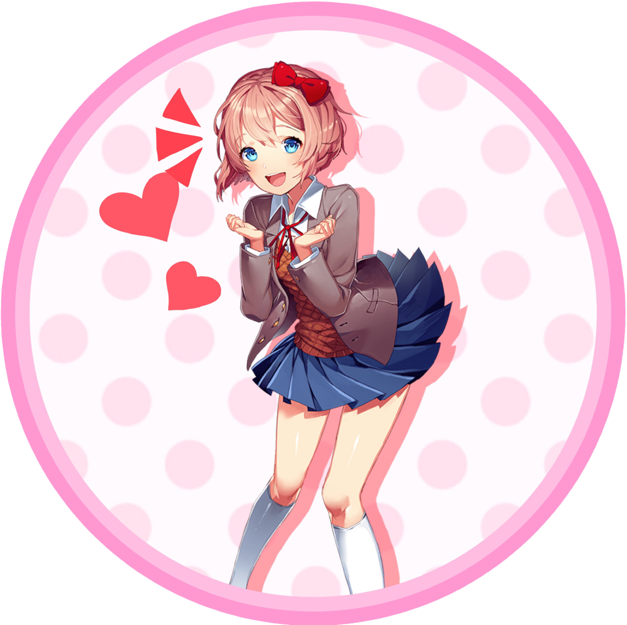 Cute Anime Girlwith Hearts