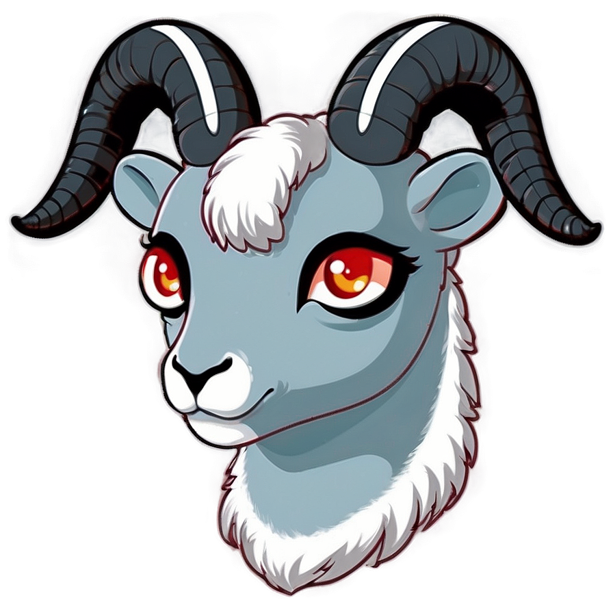 Cute Anime-style Ram Head Png 06292024