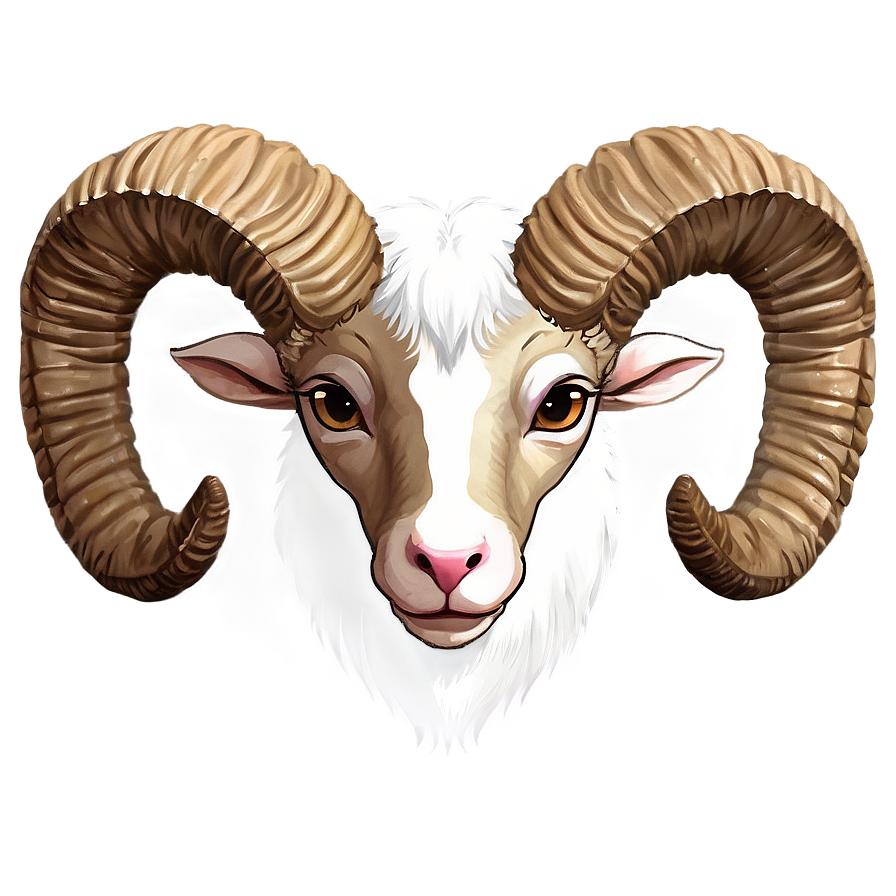 Cute Anime-style Ram Head Png 77