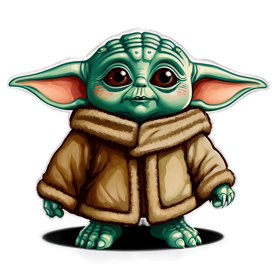 Cute Baby Yoda Cartoon Art Png Xdj52