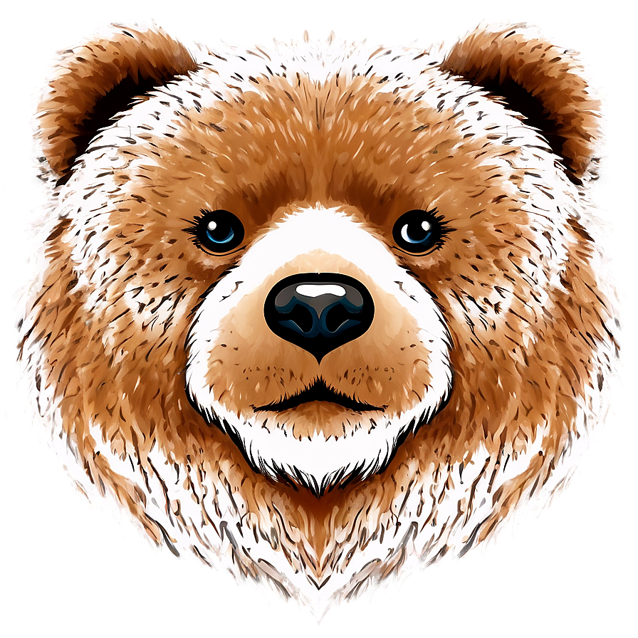 Cute Bear Face Artwork Png 81