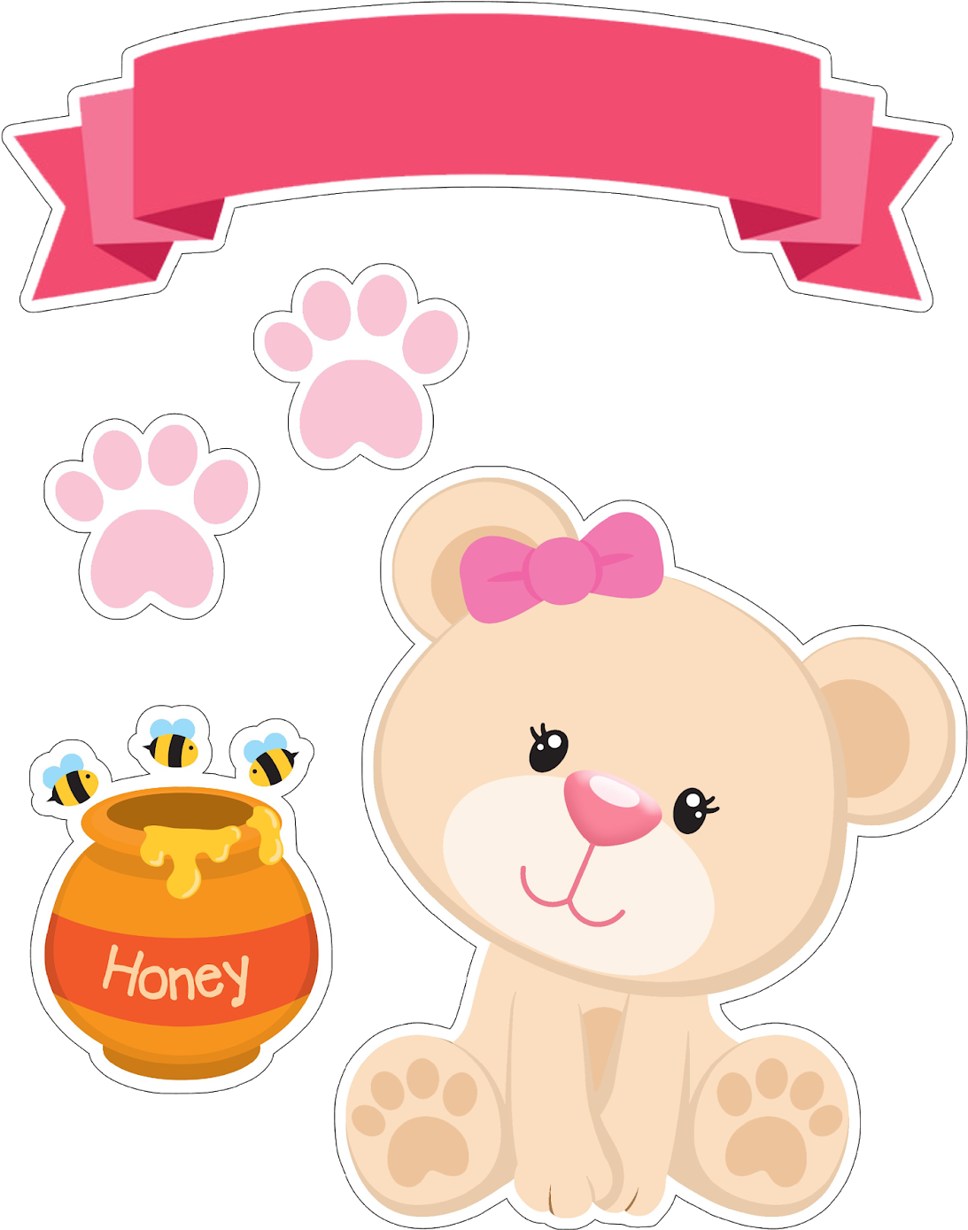 Cute Bear With Honey Pot