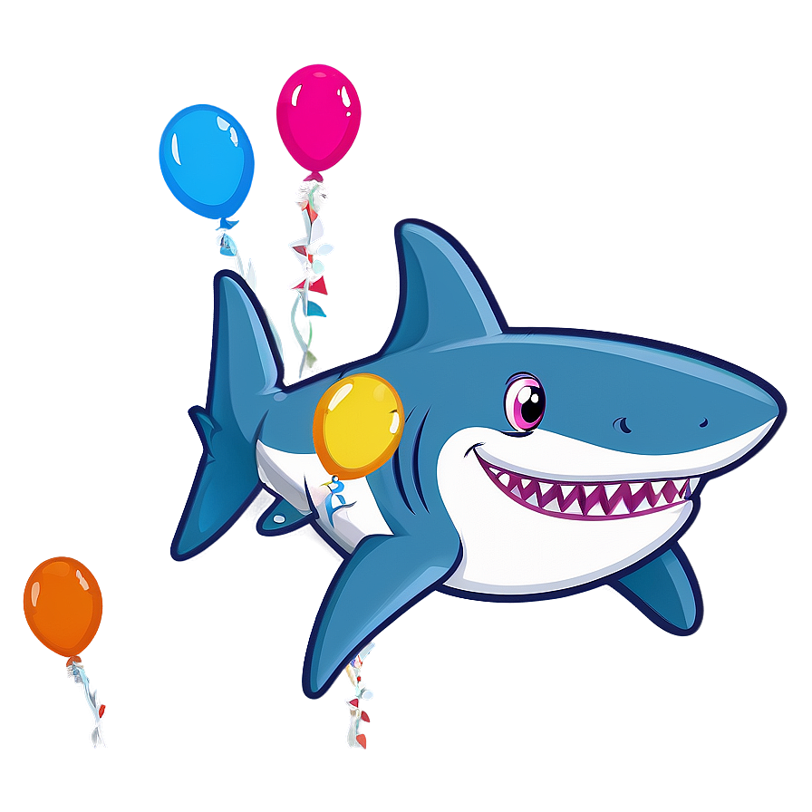 Cute Birthday Shark Illustration Png 78