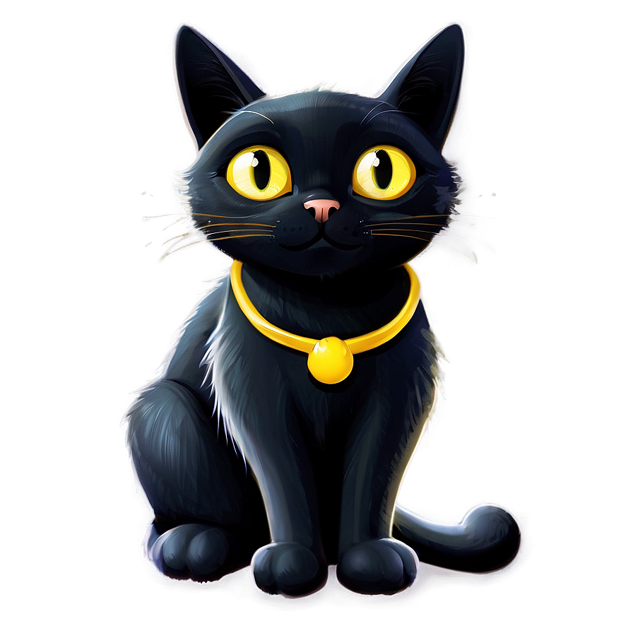 Cute Black Cat Cartoon Png 05232024