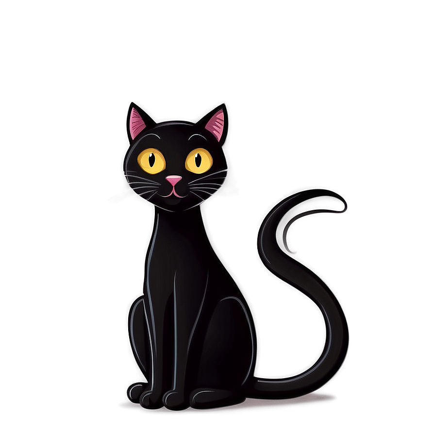 Cute Black Cat Cartoon Png 68