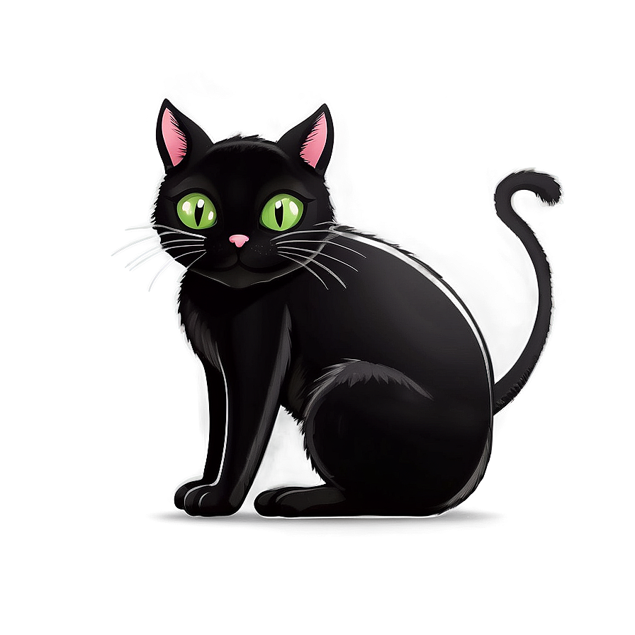 Cute Black Cat Cartoon Png 89