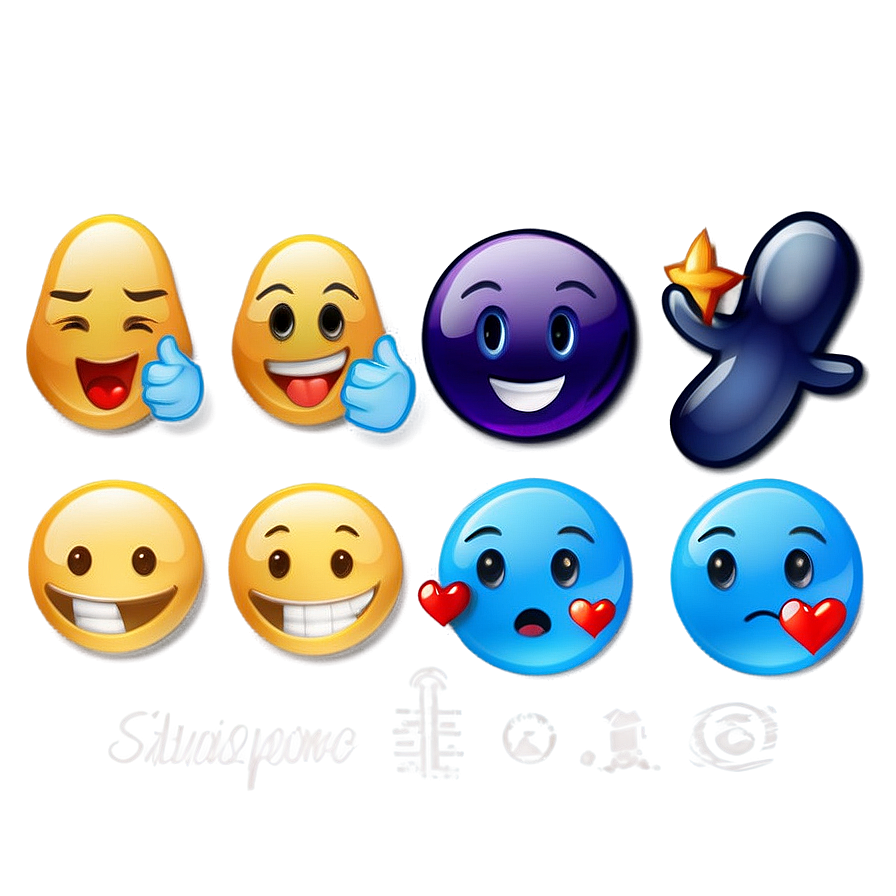 Cute Blue Emojis Png Files Urq