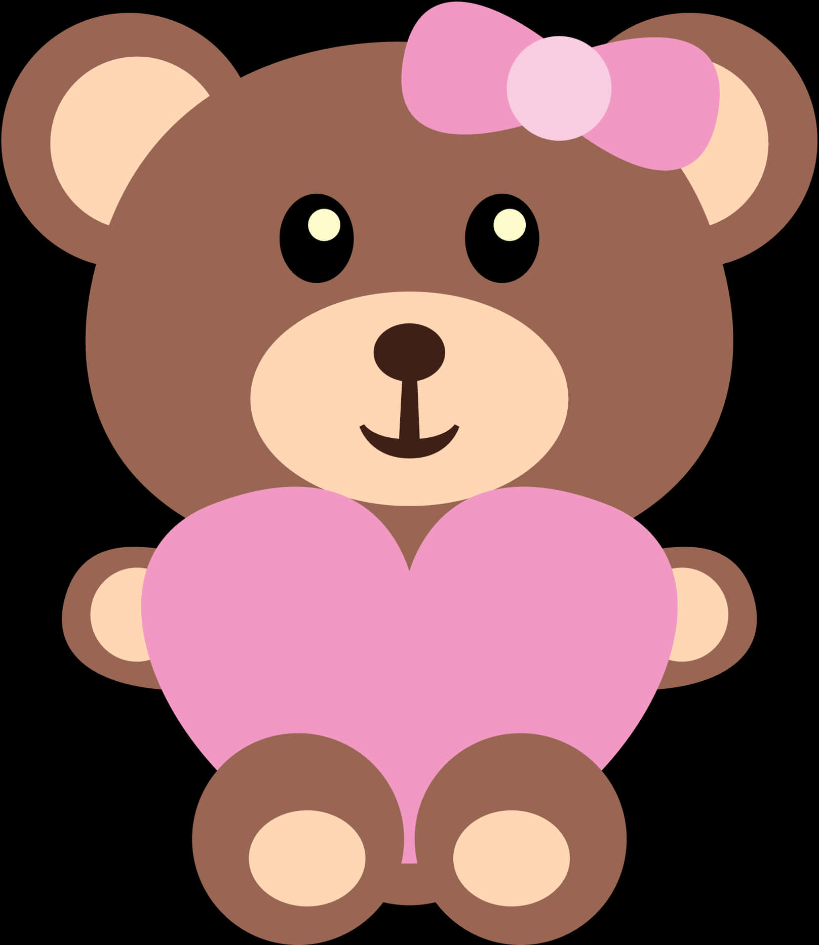 Cute Brown Teddy Bearwith Pink Heart