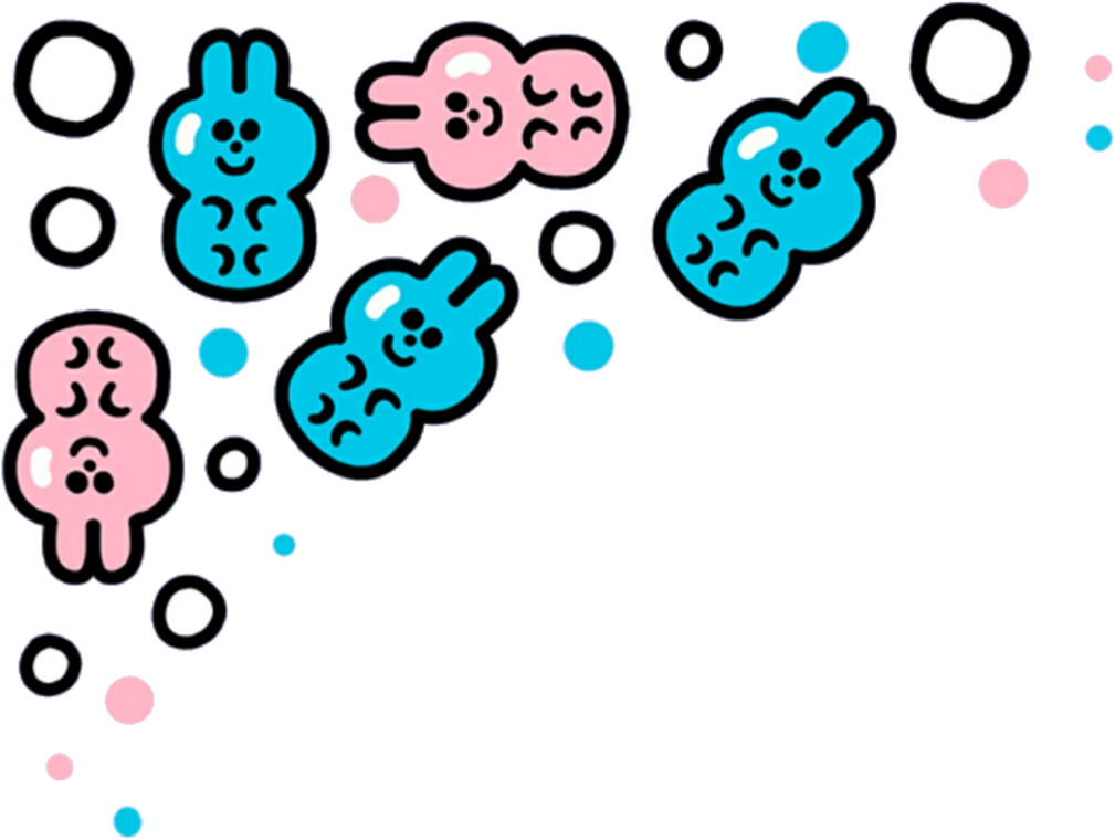 Cute Bunny Clouds Border