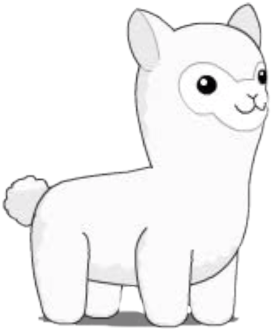 Cute Cartoon Alpaca