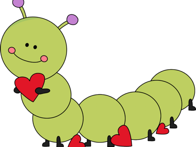 Cute Cartoon Caterpillarwith Hearts