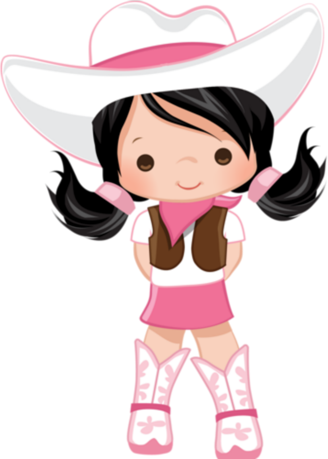 Cute Cartoon Cowgirl Character.png