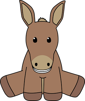 Cute Cartoon Donkey Illustration