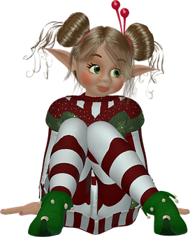 Cute Cartoon Elf Girl