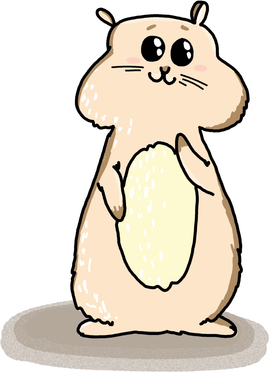 Cute Cartoon Hamster Standing