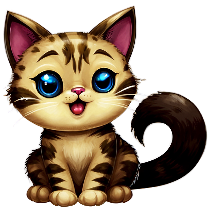 Cute Cartoon Kawaii Cat Png Wdc54