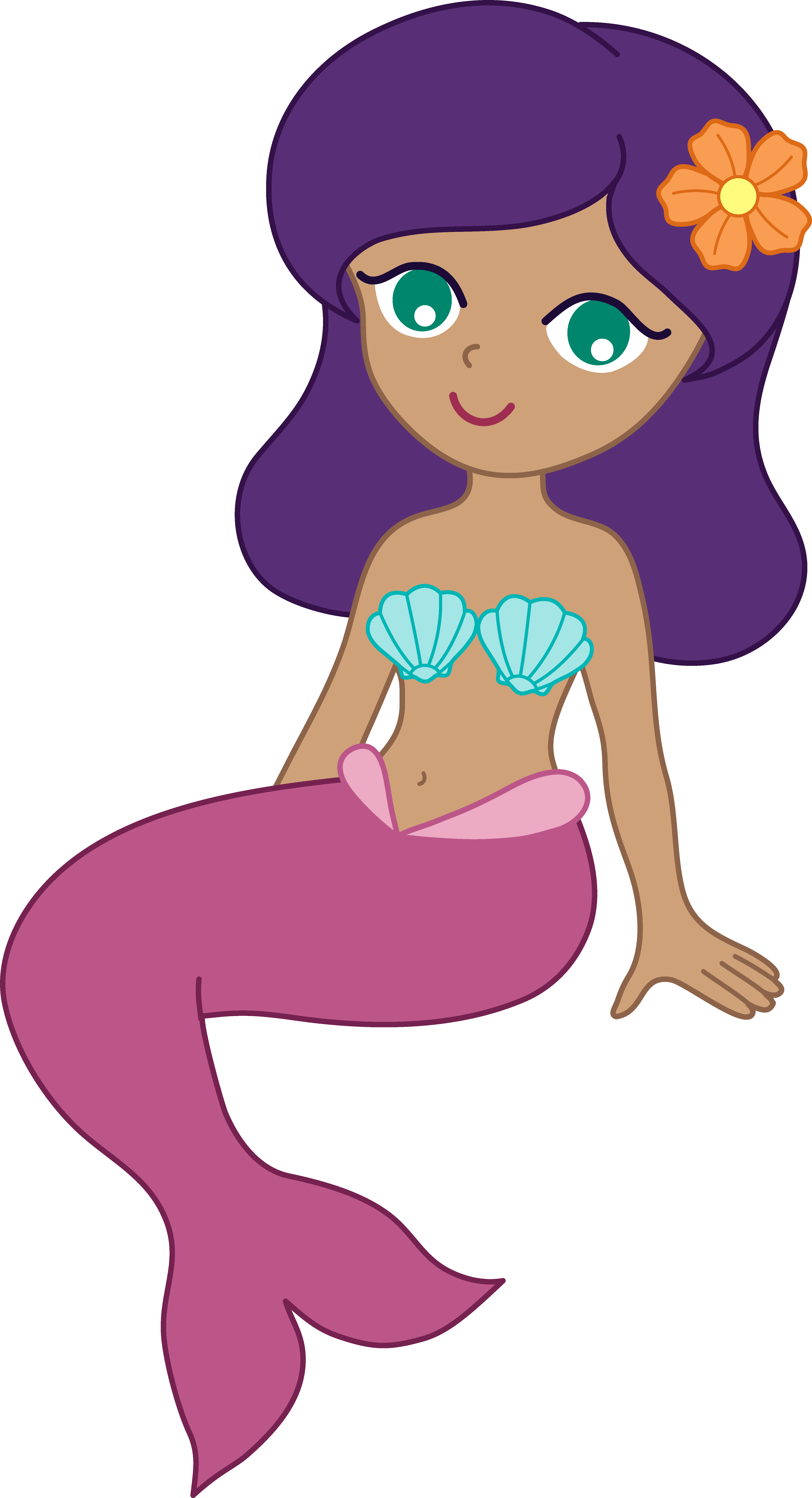 Cute Cartoon Mermaid Clipart